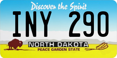 ND license plate INY290