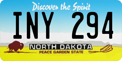 ND license plate INY294