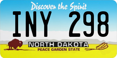 ND license plate INY298