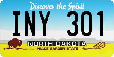 ND license plate INY301