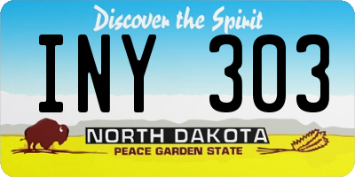ND license plate INY303