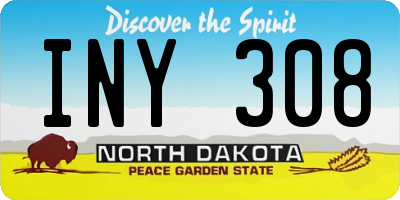 ND license plate INY308