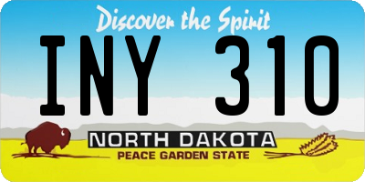 ND license plate INY310