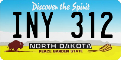 ND license plate INY312