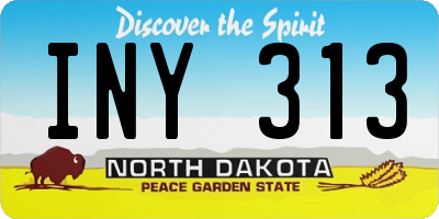 ND license plate INY313