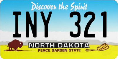 ND license plate INY321