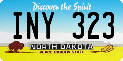 ND license plate INY323