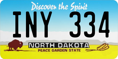 ND license plate INY334