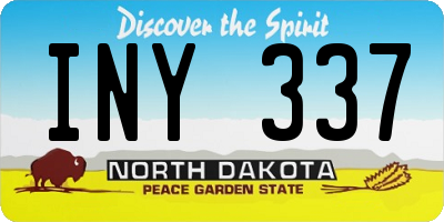 ND license plate INY337