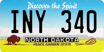 ND license plate INY340