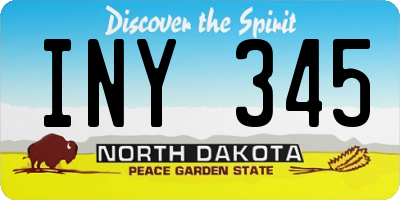 ND license plate INY345