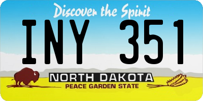 ND license plate INY351