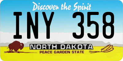 ND license plate INY358
