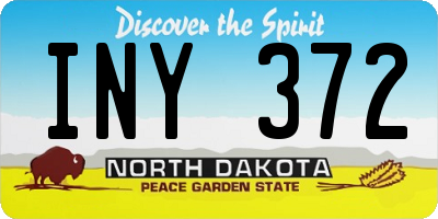 ND license plate INY372