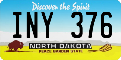 ND license plate INY376