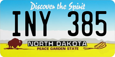 ND license plate INY385