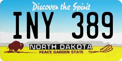 ND license plate INY389