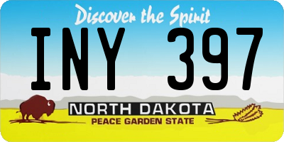 ND license plate INY397