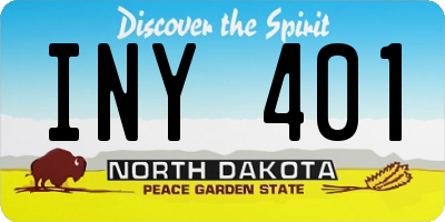 ND license plate INY401