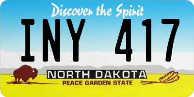 ND license plate INY417