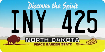 ND license plate INY425