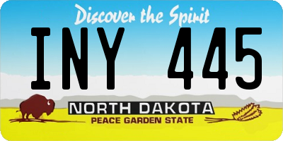 ND license plate INY445