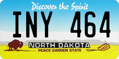 ND license plate INY464