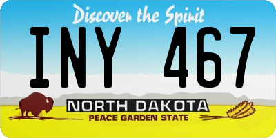 ND license plate INY467