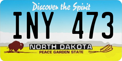 ND license plate INY473