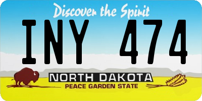 ND license plate INY474