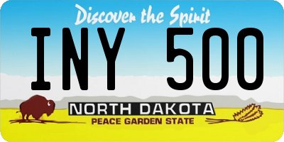ND license plate INY500