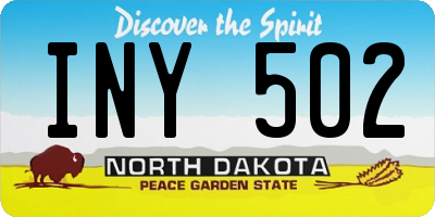 ND license plate INY502