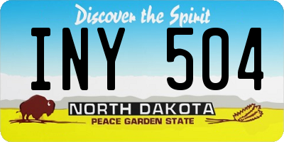 ND license plate INY504