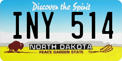 ND license plate INY514
