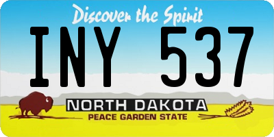 ND license plate INY537