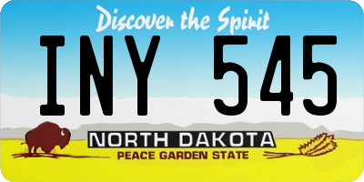 ND license plate INY545