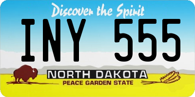 ND license plate INY555
