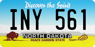 ND license plate INY561