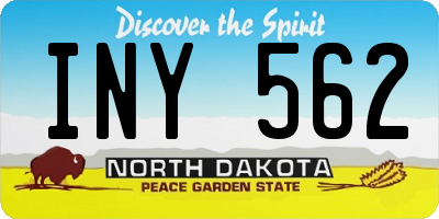 ND license plate INY562