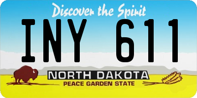 ND license plate INY611