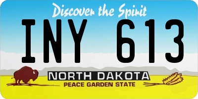 ND license plate INY613