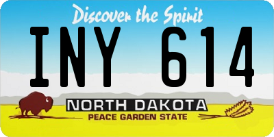 ND license plate INY614