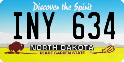ND license plate INY634