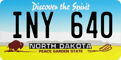 ND license plate INY640