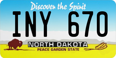 ND license plate INY670