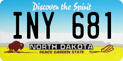 ND license plate INY681