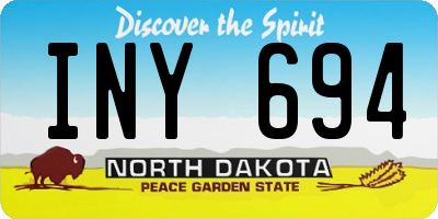 ND license plate INY694