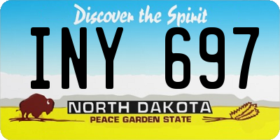 ND license plate INY697