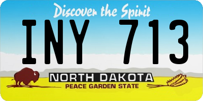 ND license plate INY713