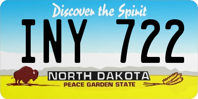 ND license plate INY722